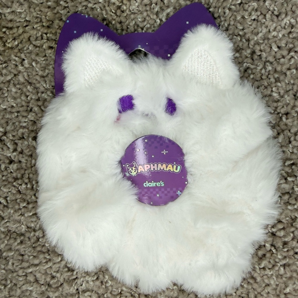 Aphmau Cat Hair Tie Scrunchie White Plush Cat Ears